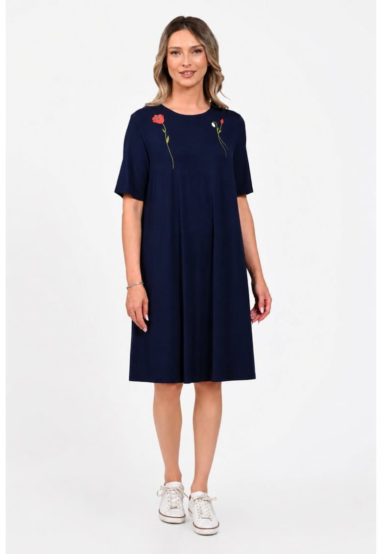 Rochie Dama - A-Line - cu Pictura Realizata Manual V396