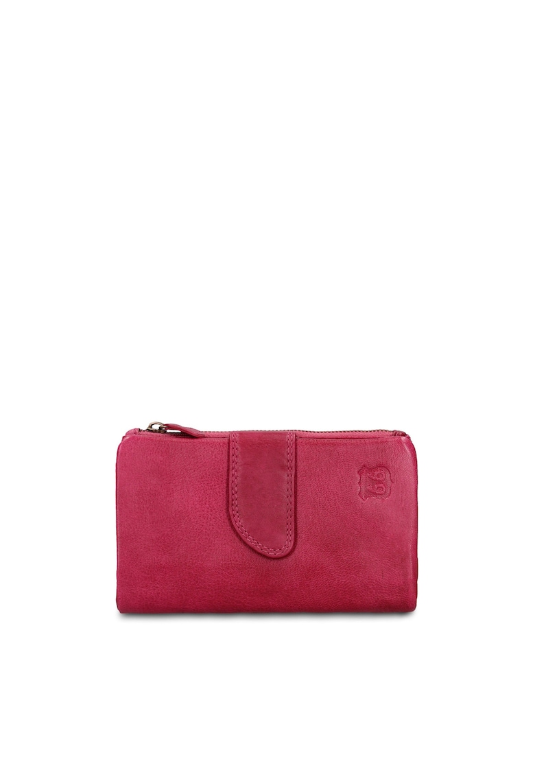 Portofel din piele cu capsa Caspian - Fucsia