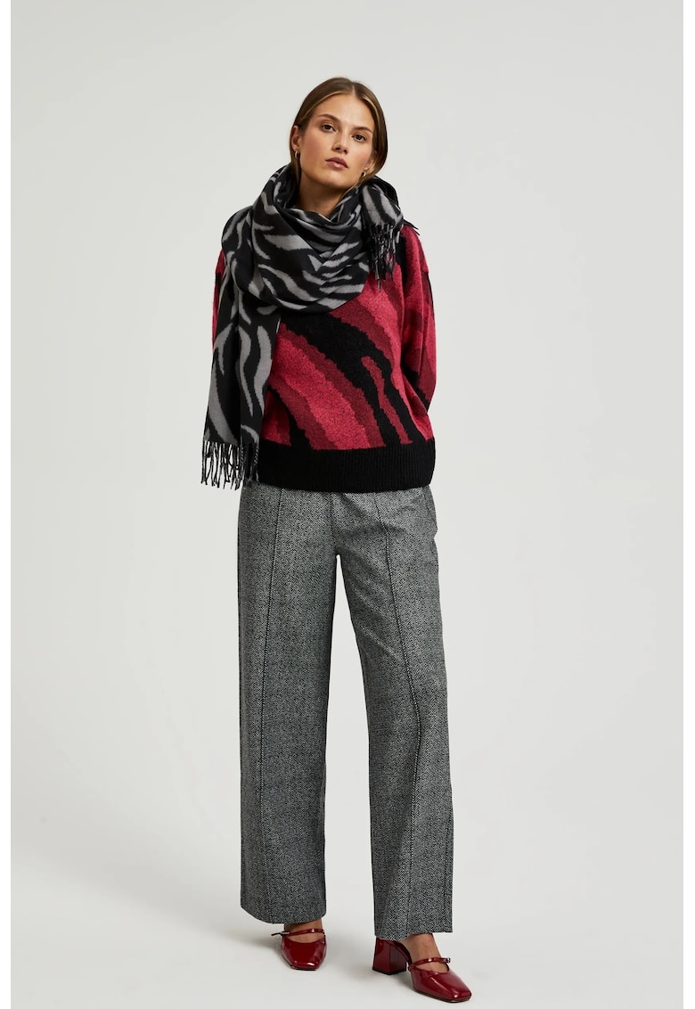 Esarfa gri - poliester - print animal - ONE SIZE