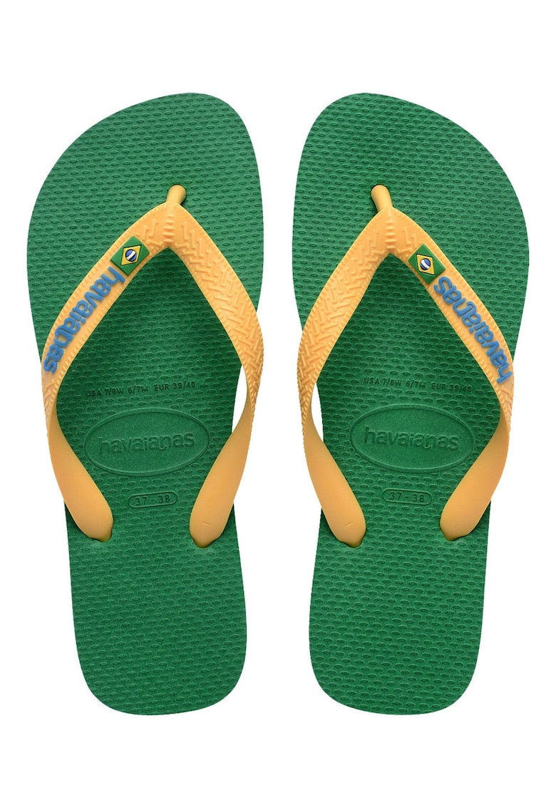 Papuci flip-flop cu bareta separatoare si detaliu logo