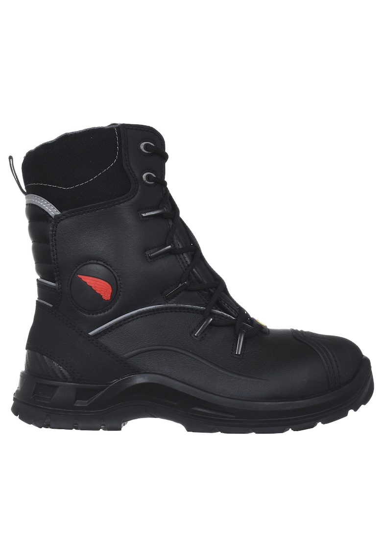 Ghete din piele unisex cu insertii din textil -
