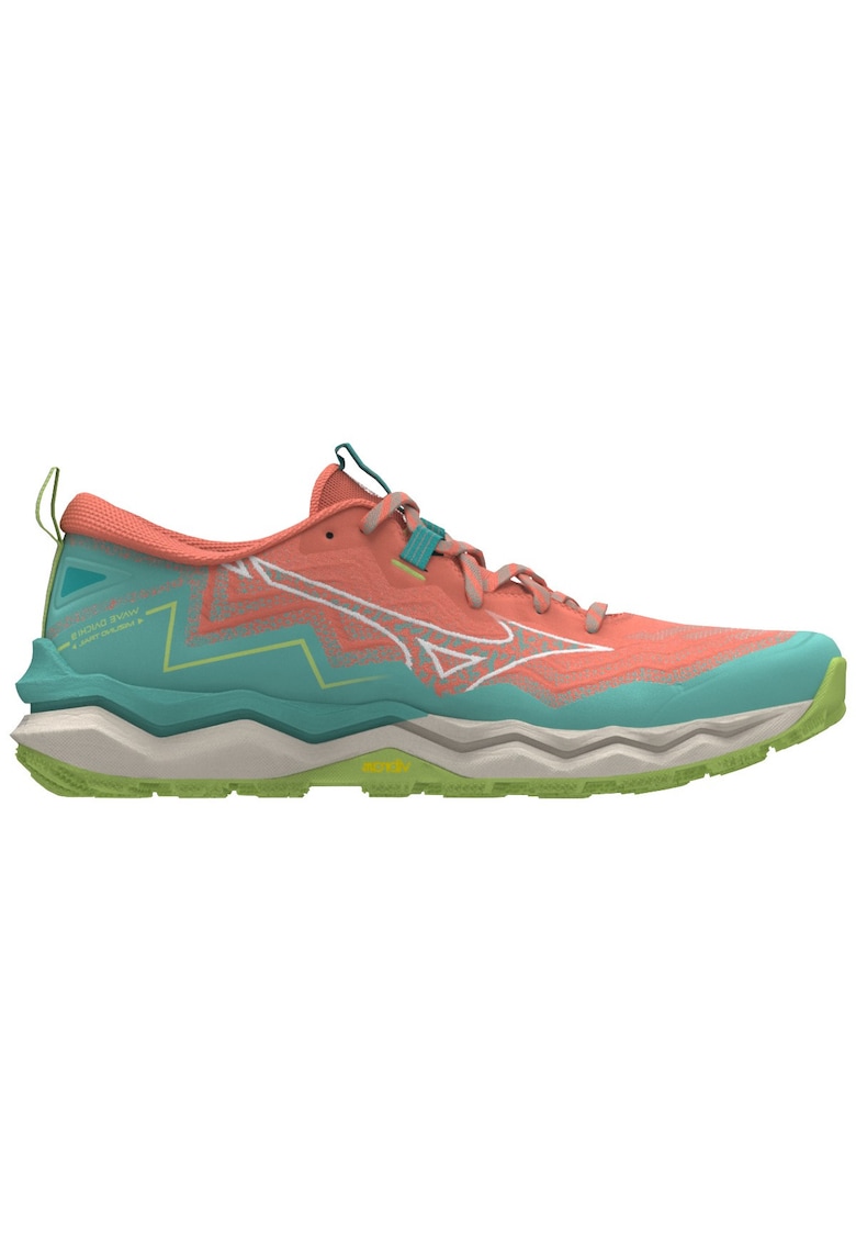 Pantofi alergare trail dama Wave Daichi 9 FW 2025 - Verde/Portocaliu