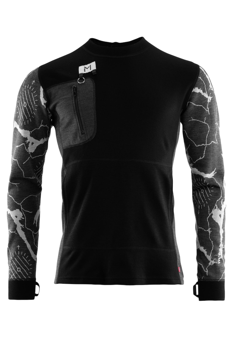 Bluza corp merino barbati Lars Monsen Femunden - Alb/Negru
