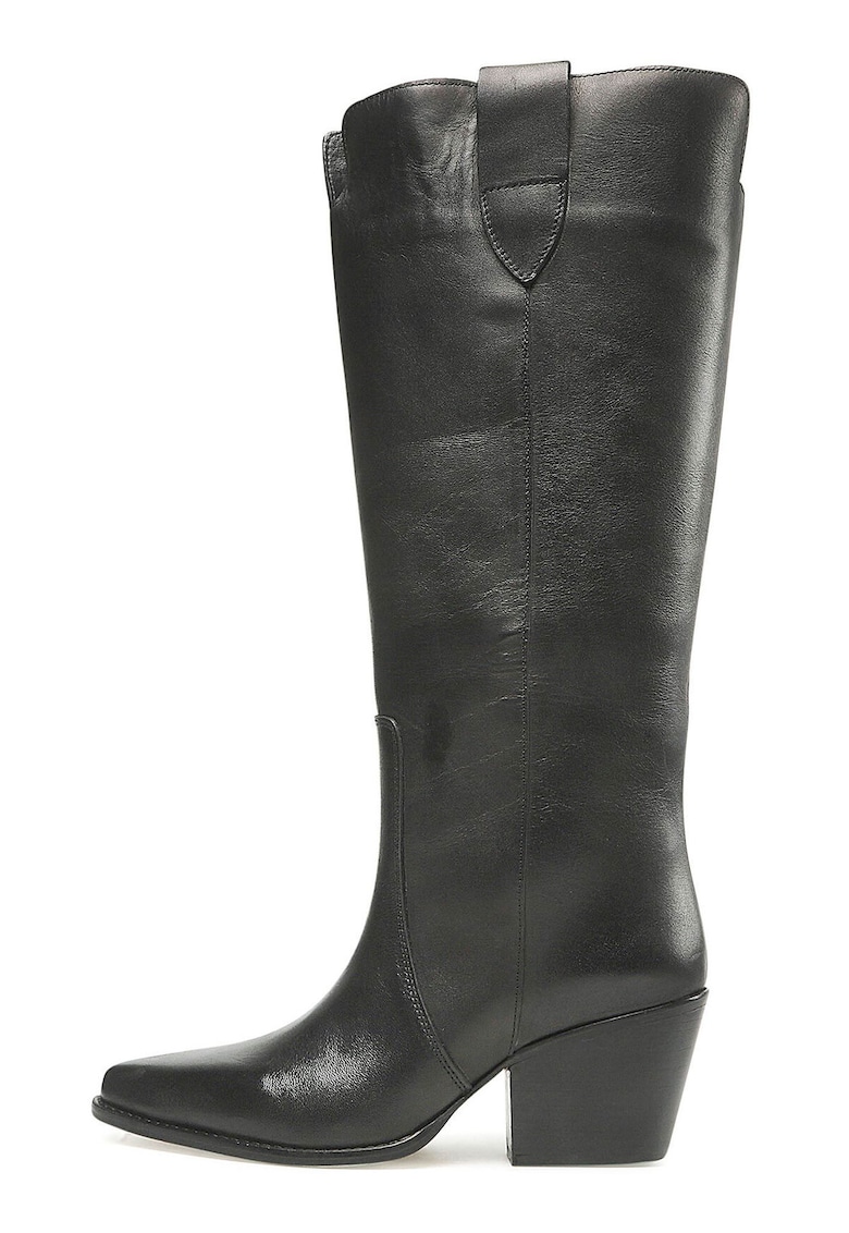 Ghete dama slip on - piele naturala - negru -