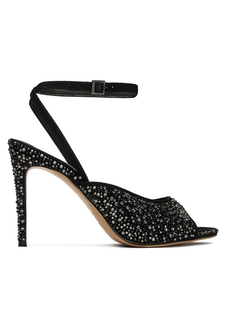 Sandale dama - catarama - piele naturala - negru -
