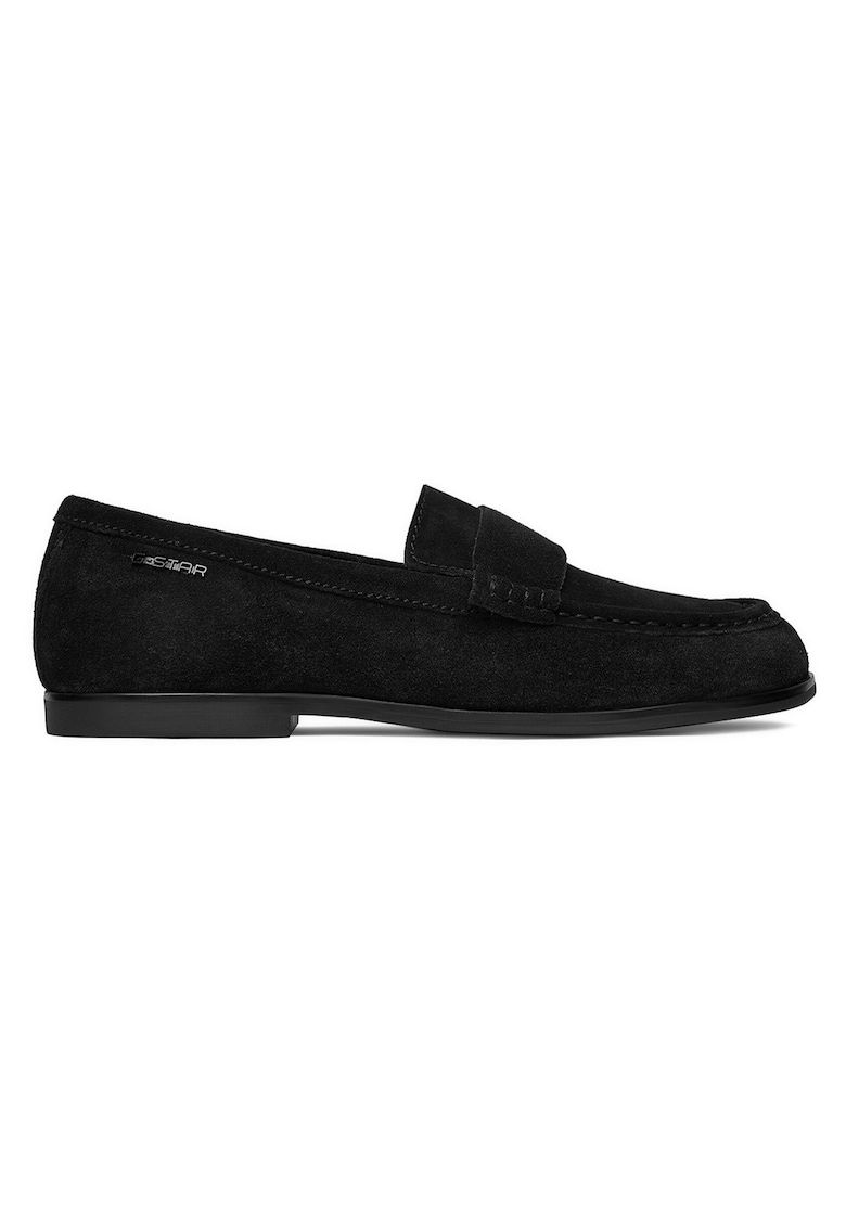 Mocasini dama - piele naturala - negru - varf rotund