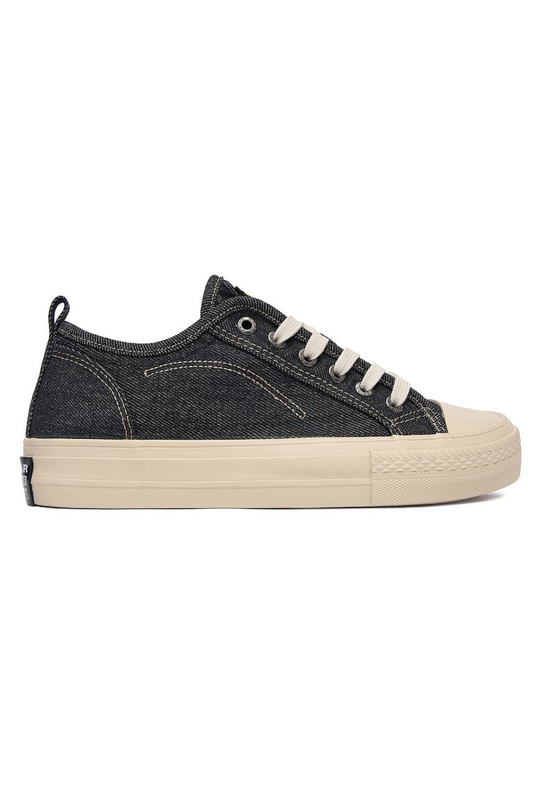 Tenisi dama G-Star Raw - textil - platforma inalta - sistem inchidere siret - Alb/Bleumarin