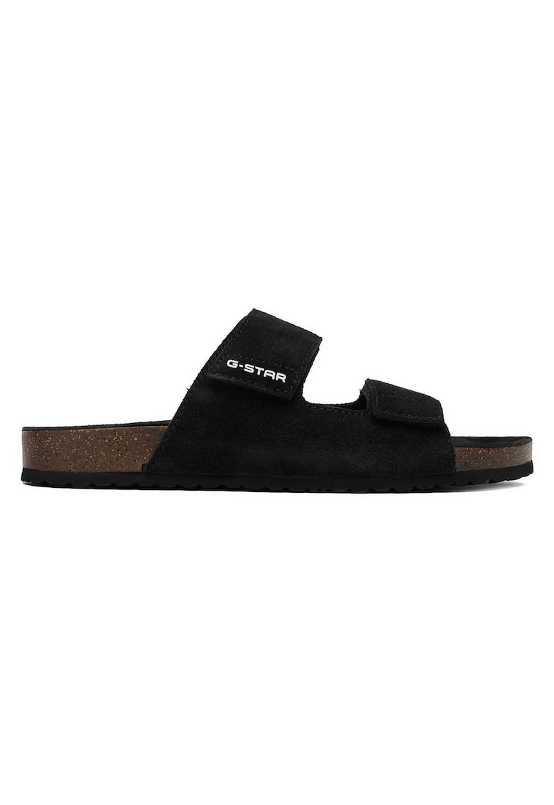Papuci G-Star Raw - piele intoarsa - negru - Negru