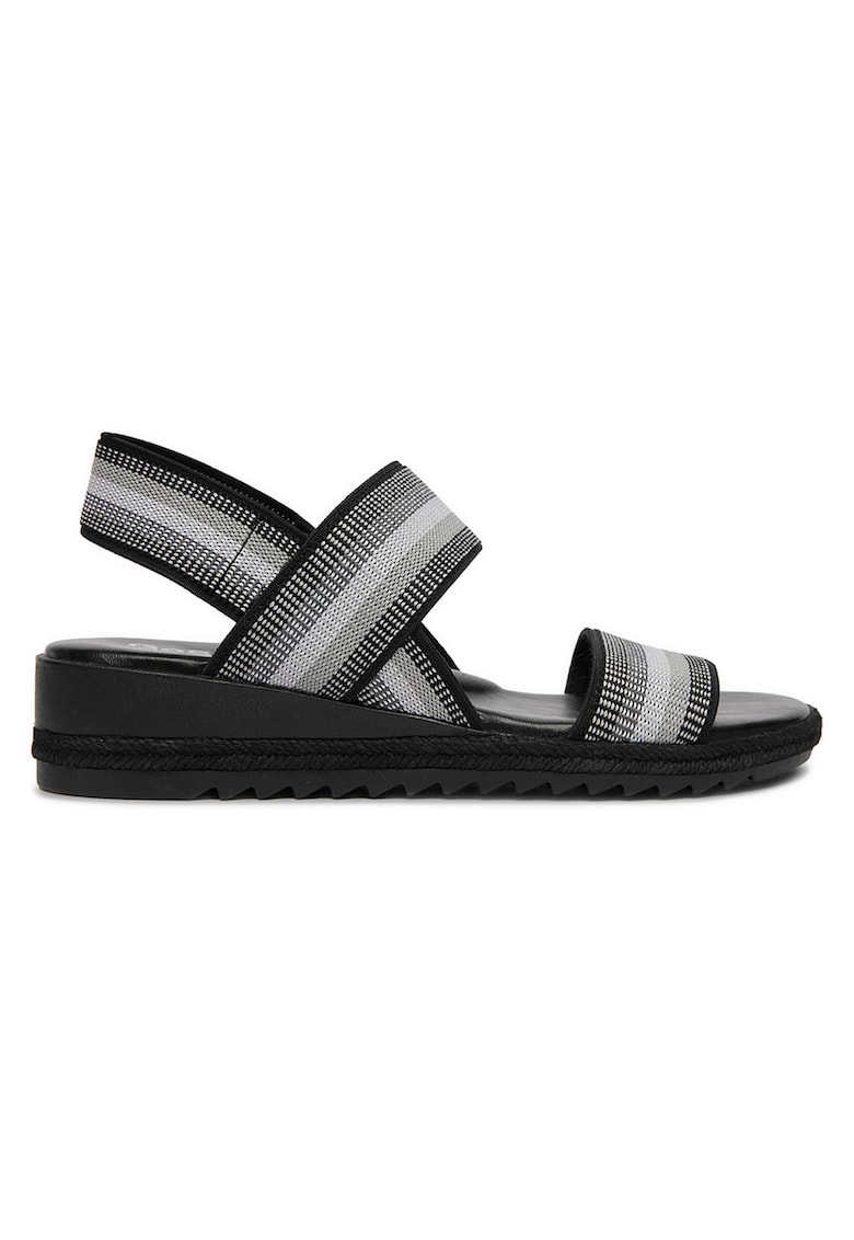 Sandale dama negru - textil - piele ecologica