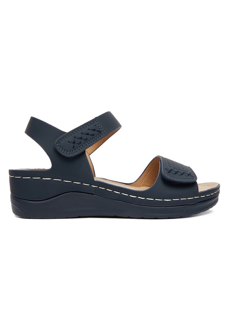 Sandale dama piele ecologica - Bleumarin