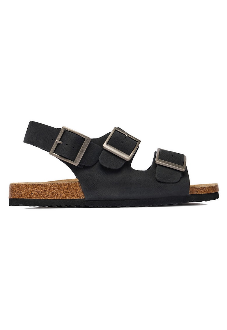 Sandale barbatesti - catarama - piele naturala - negru -