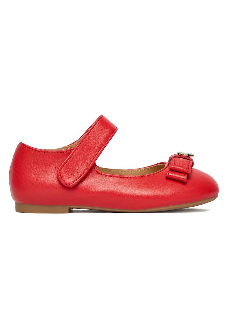 Balerini copii - piele naturala - elegant - rosu