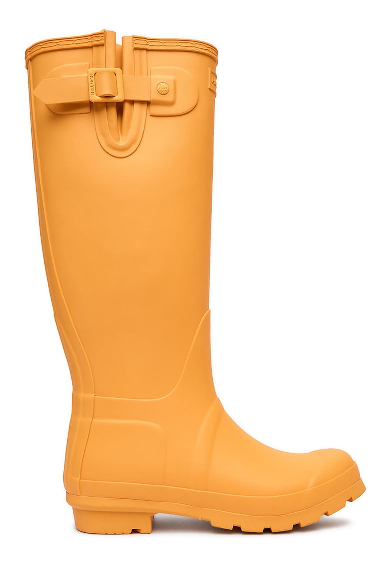 Cizme dama portocalii - cauciuc - stil de ploaie - slip on