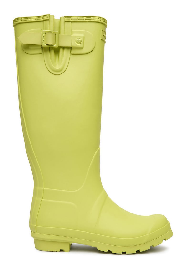 Cizme de cauciuc pentru femei - galbene - stil de ploaie - slip on - material textil - Verde