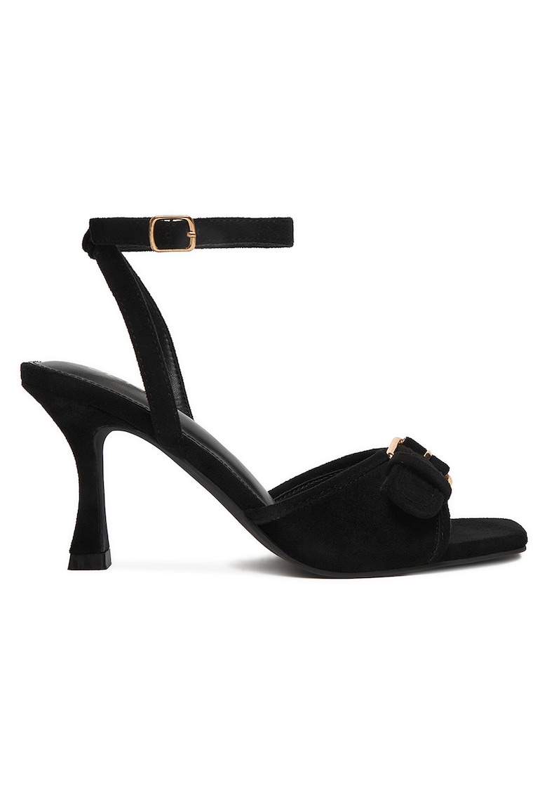 Sandale dama catarama - negru - textil -
