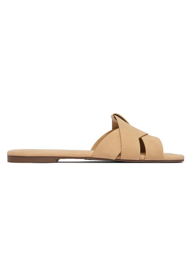 Slapi dama - bej - piele ecologica - stil elegant - design minimalist