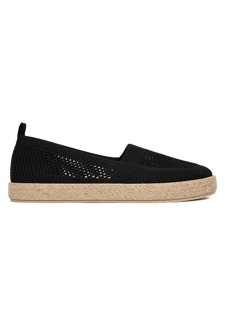 Sandale dama espadrile - negru - textil