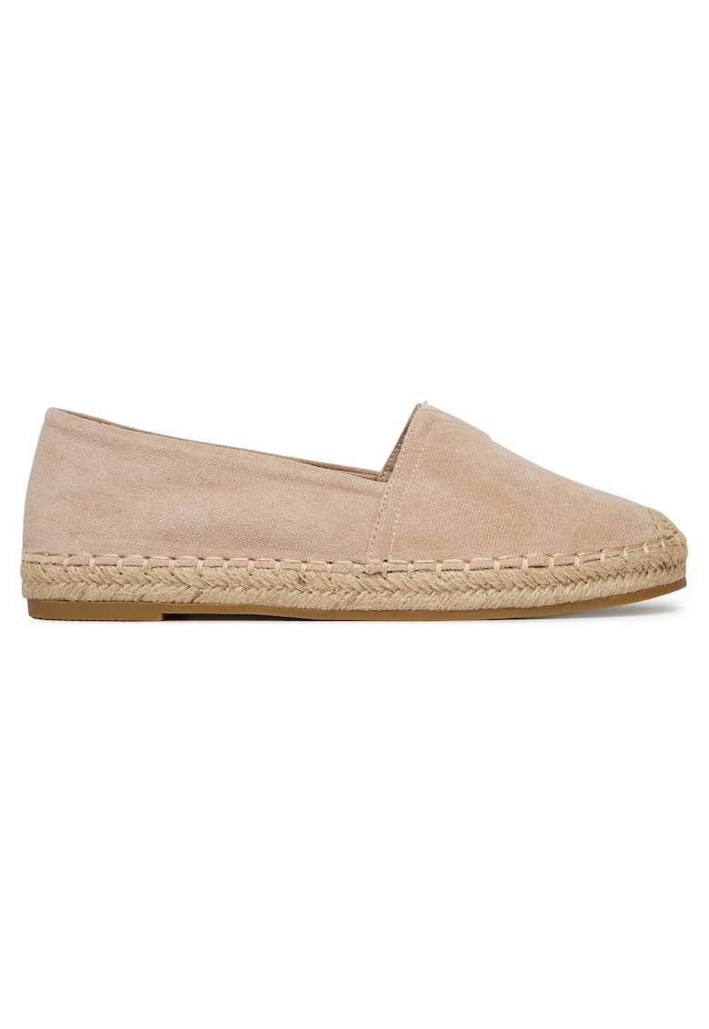 Mocasini dama espadrile - bej - material textil - varf rotund - Bej