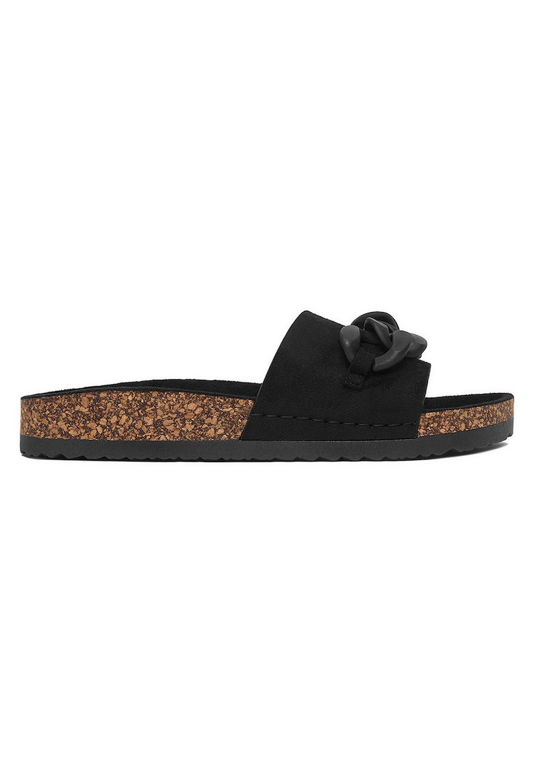 Papuci dama negri textil - Negru