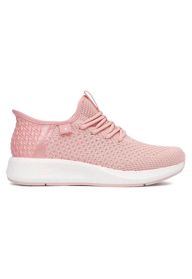 Pantofi sport dama material textil - sistem inchidere siret - Roz