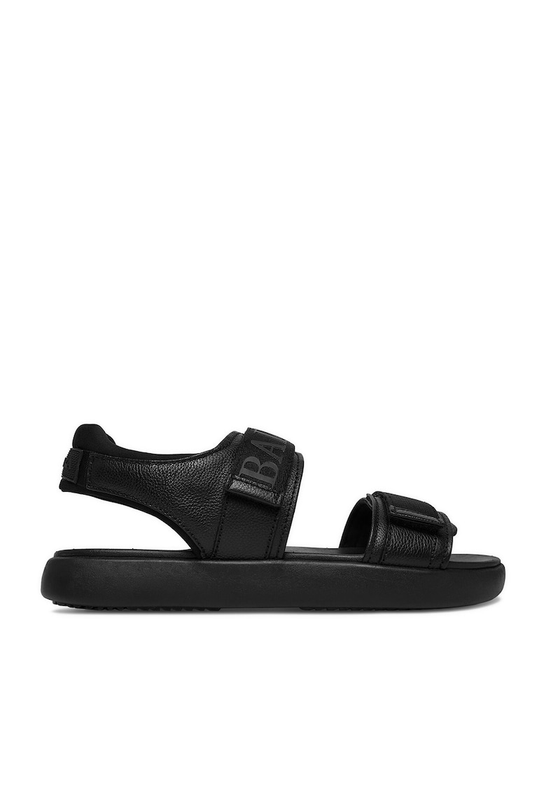 Sandale barbatesti piele naturala - negru - sistem inchidere Velcro
