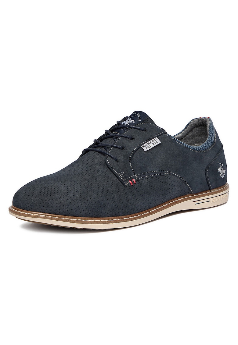 Pantofi barbati - casual - bleumarin - piele ecologica - interior textil
