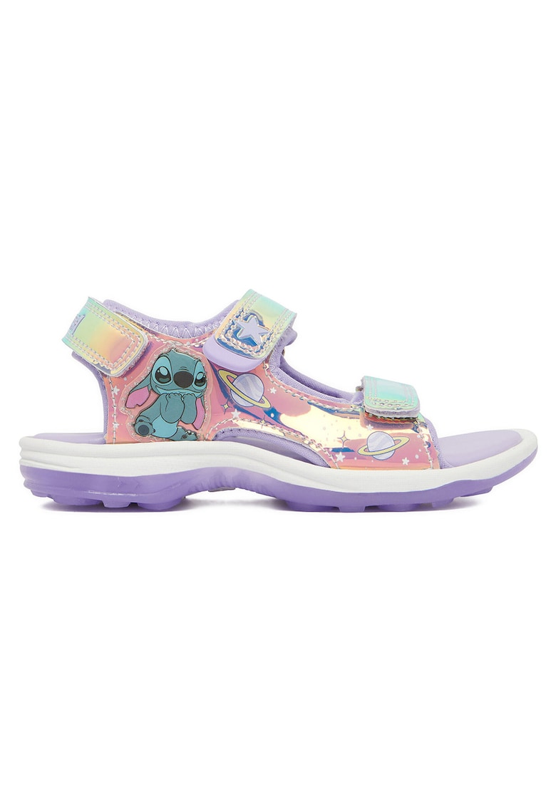 Sandale fete - mov - piele ecologica - sistem inchidere Velcro