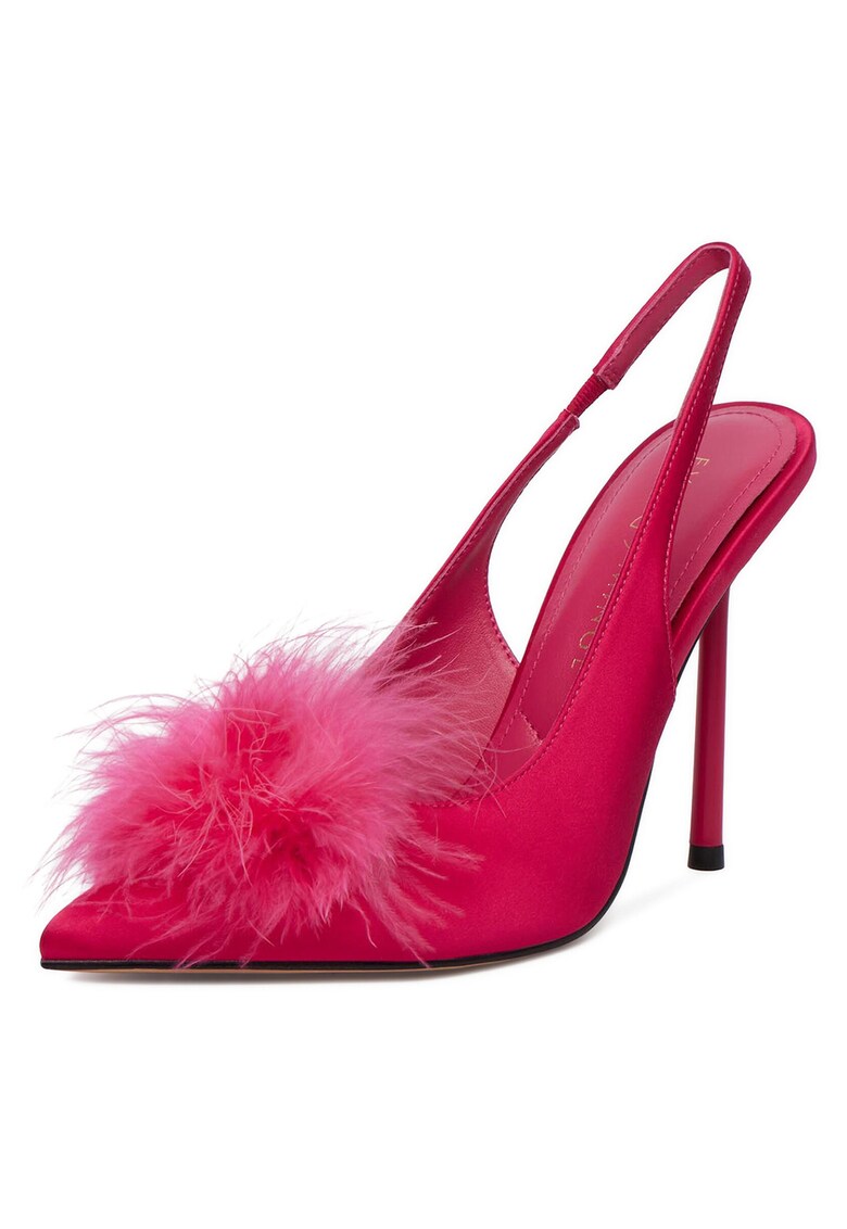 Pantofi dama - toc ascutit - roz - textil