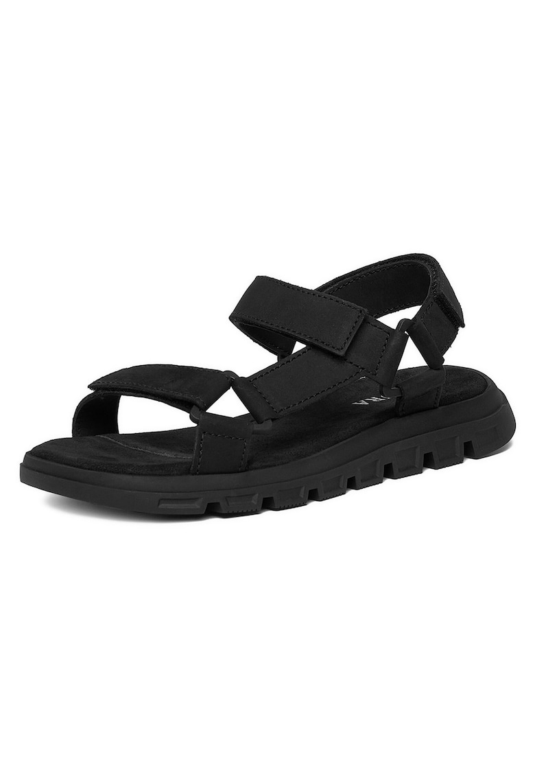 Sandale barbati piele naturala - negru - sistem inchidere Velcro -