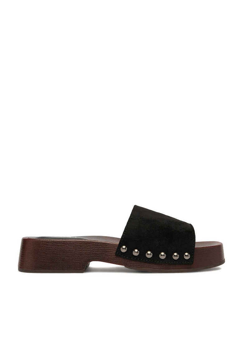 Papuci dama textil - Negru