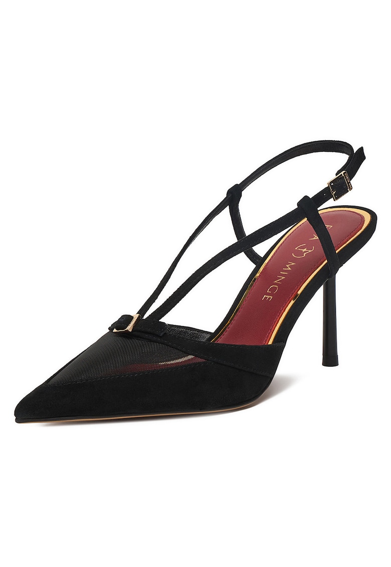 Pantofi dama - toc ascutit - negru - piele naturala
