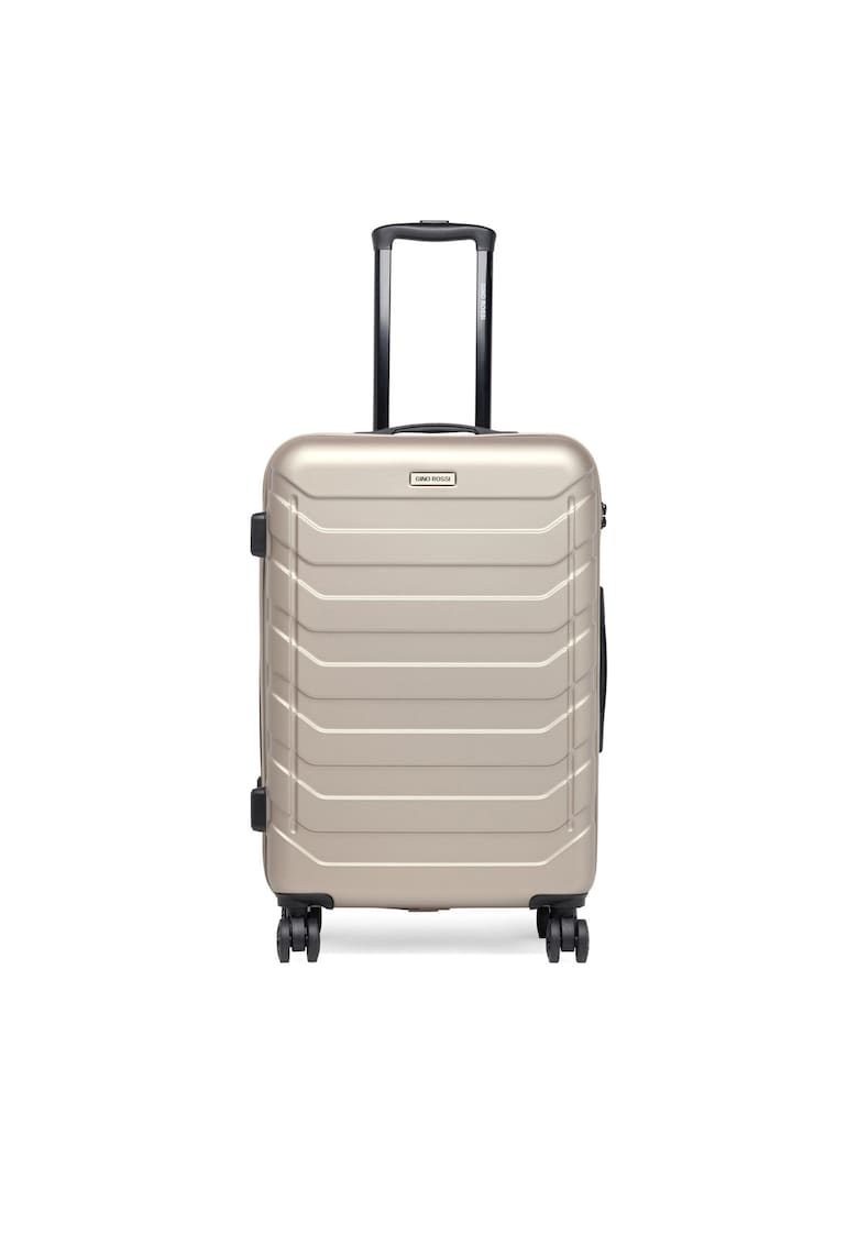 Troler mediu textil si ABS - auriu - 4 roti - maner telescopic
