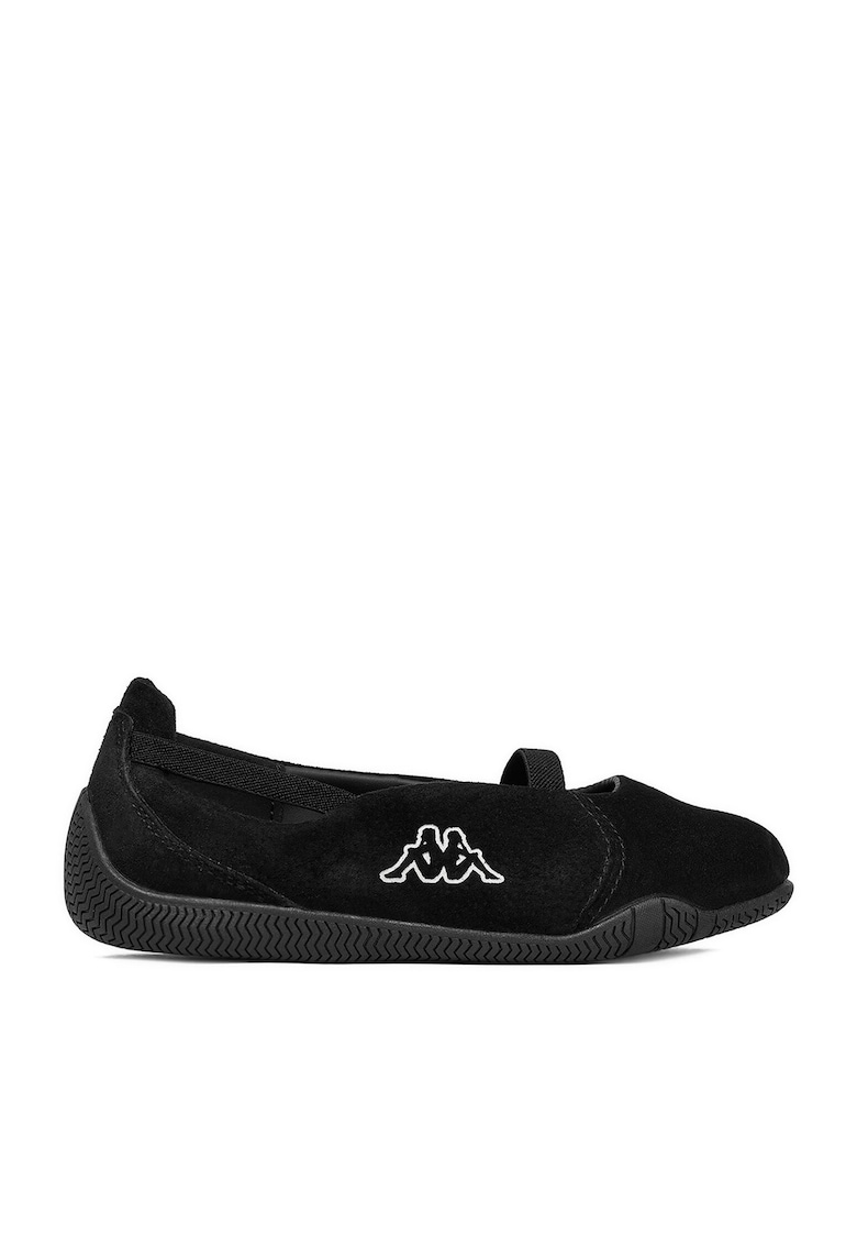 Balerini copii - piele naturala - negru - material interior textil -