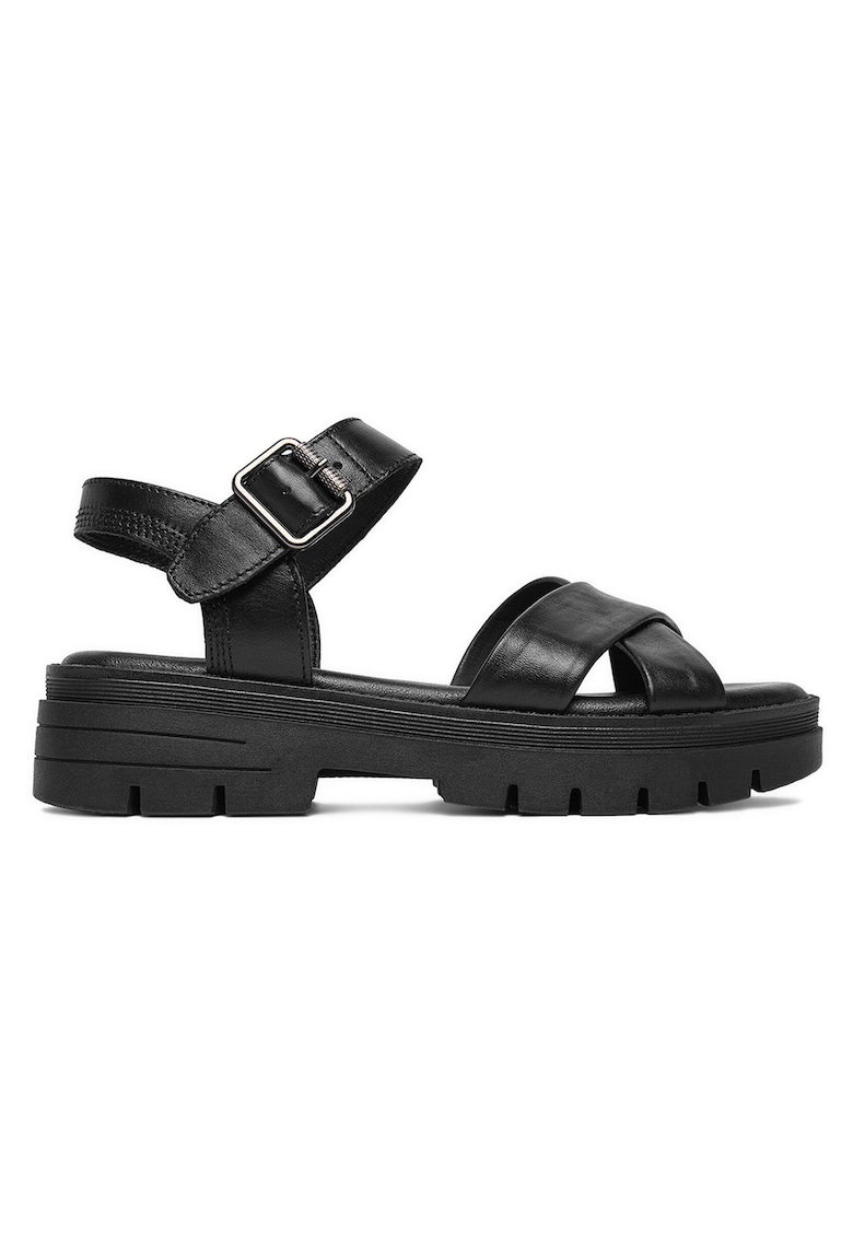 Sandale dama - catarama - negru - piele naturala -