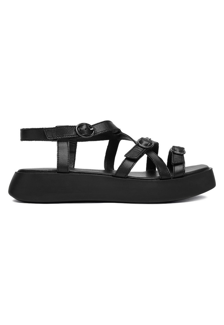Sandale dama - catarama - negru - piele naturala -