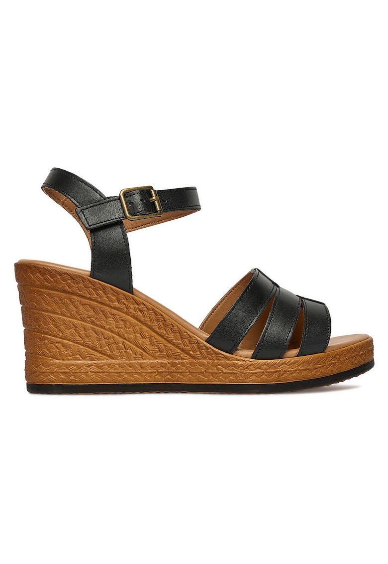 Sandale dama - catarama - negru - piele naturala -