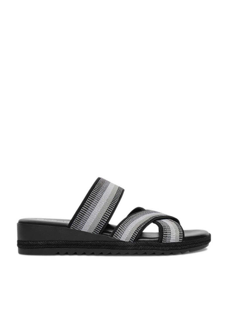 Papuci negru/gri - sintetic