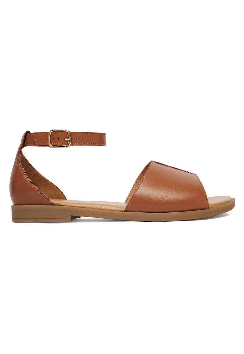 Sandale dama - catarama - piele naturala - maro -