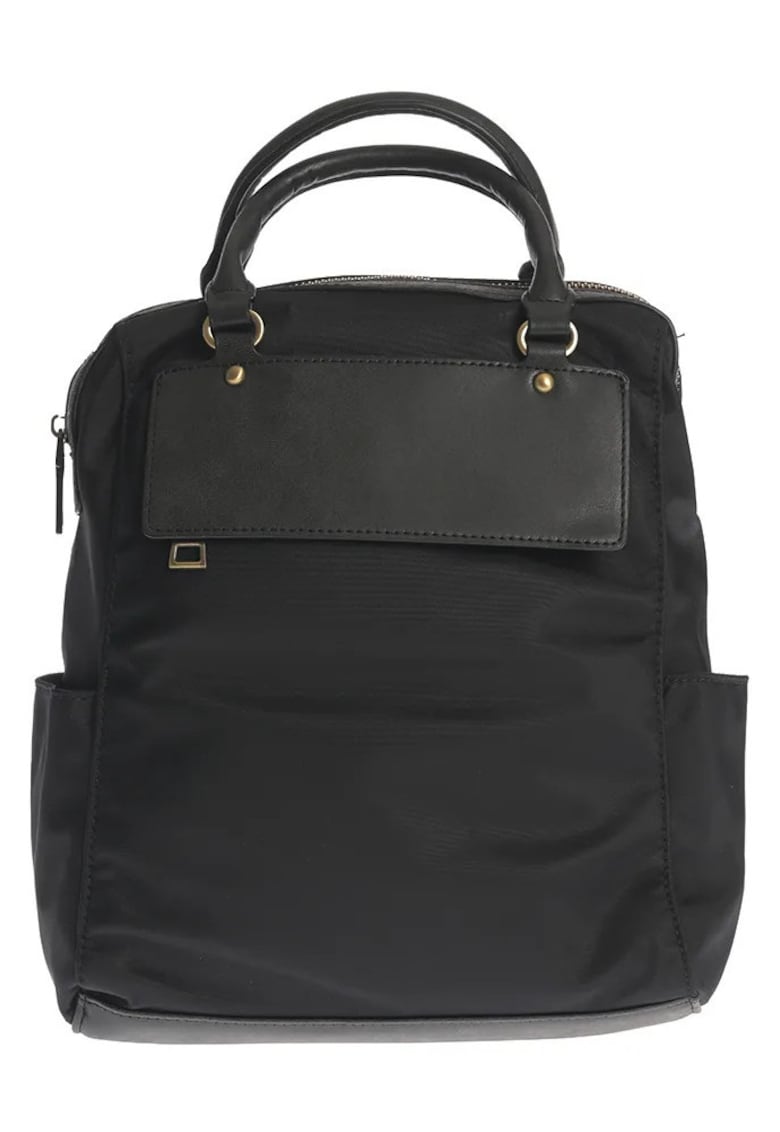 Rucsac negru elegant cu manere duble si design urban