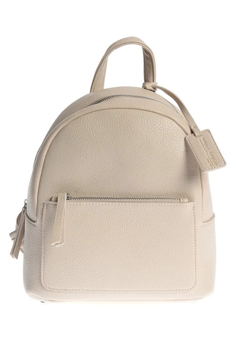 Rucsac casual bej cu buzunar frontal