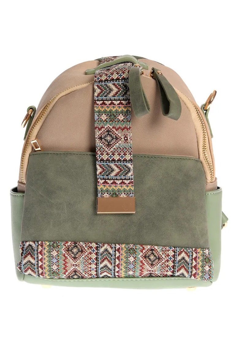 Rucsac casual multicolor cu design etnic si detalii moderne
