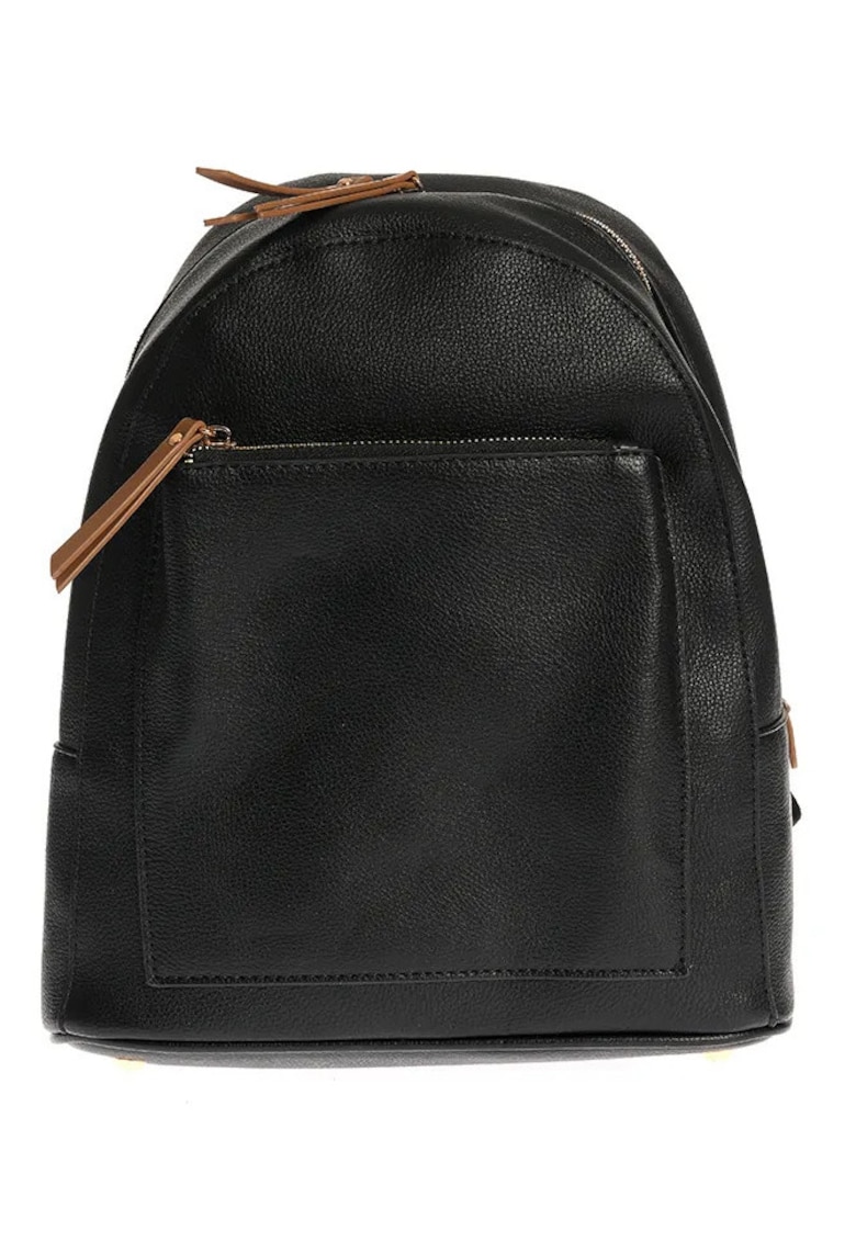 Rucsac elegant negru cu fermoare discrete si design minimalist