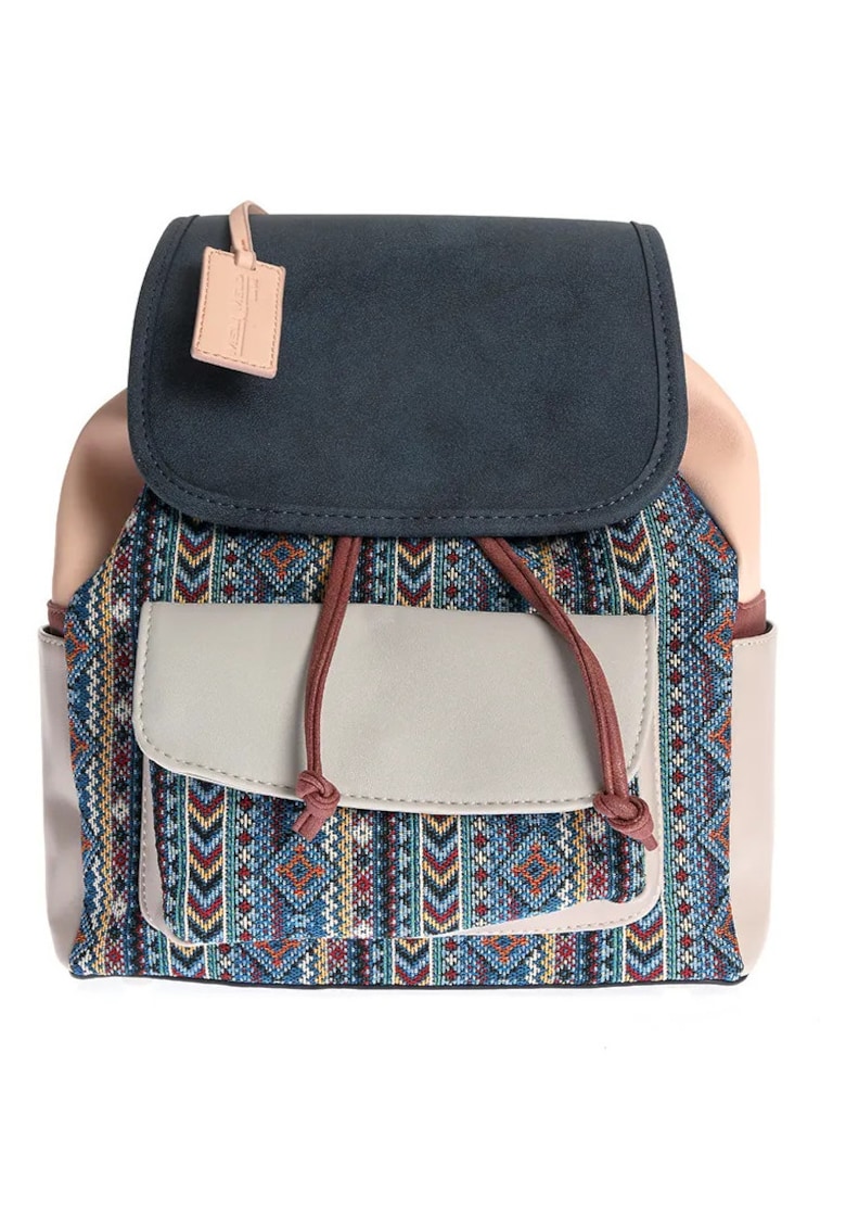 Rucsac casual multicolor cu imprimeu etnic si design modern