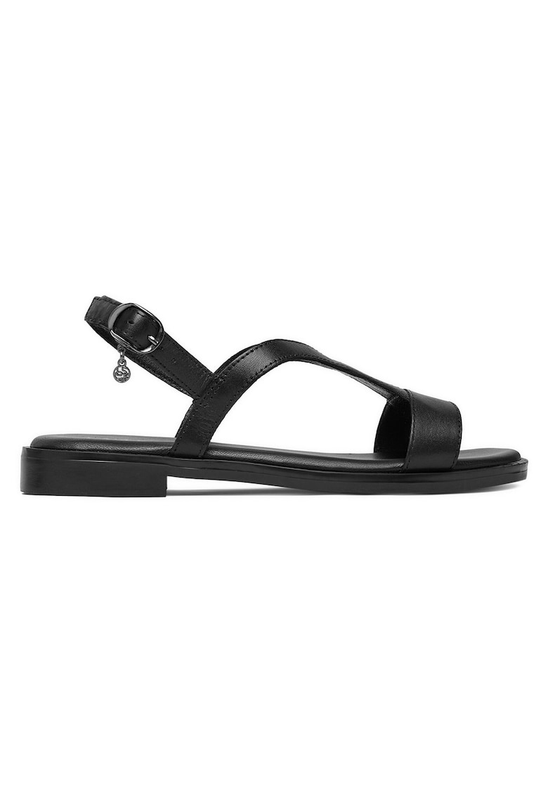 Sandale dama piele naturala - inchidere cu catarama - negru - Negru