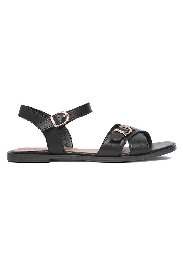 Sandale dama piele naturala - design minimalist - Negru