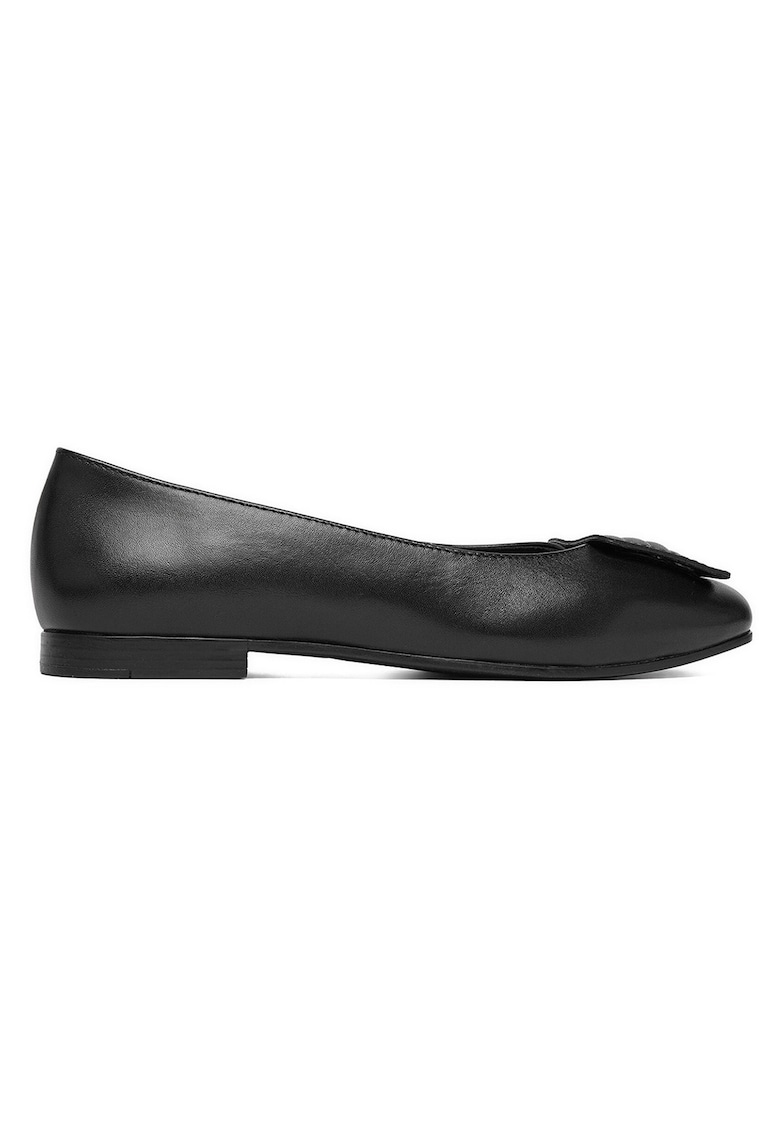 Balerini piele naturala - negru - varf rotund -