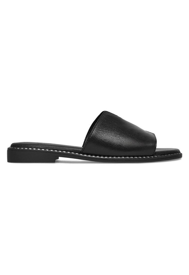 Papuci dama - piele naturala - Negru