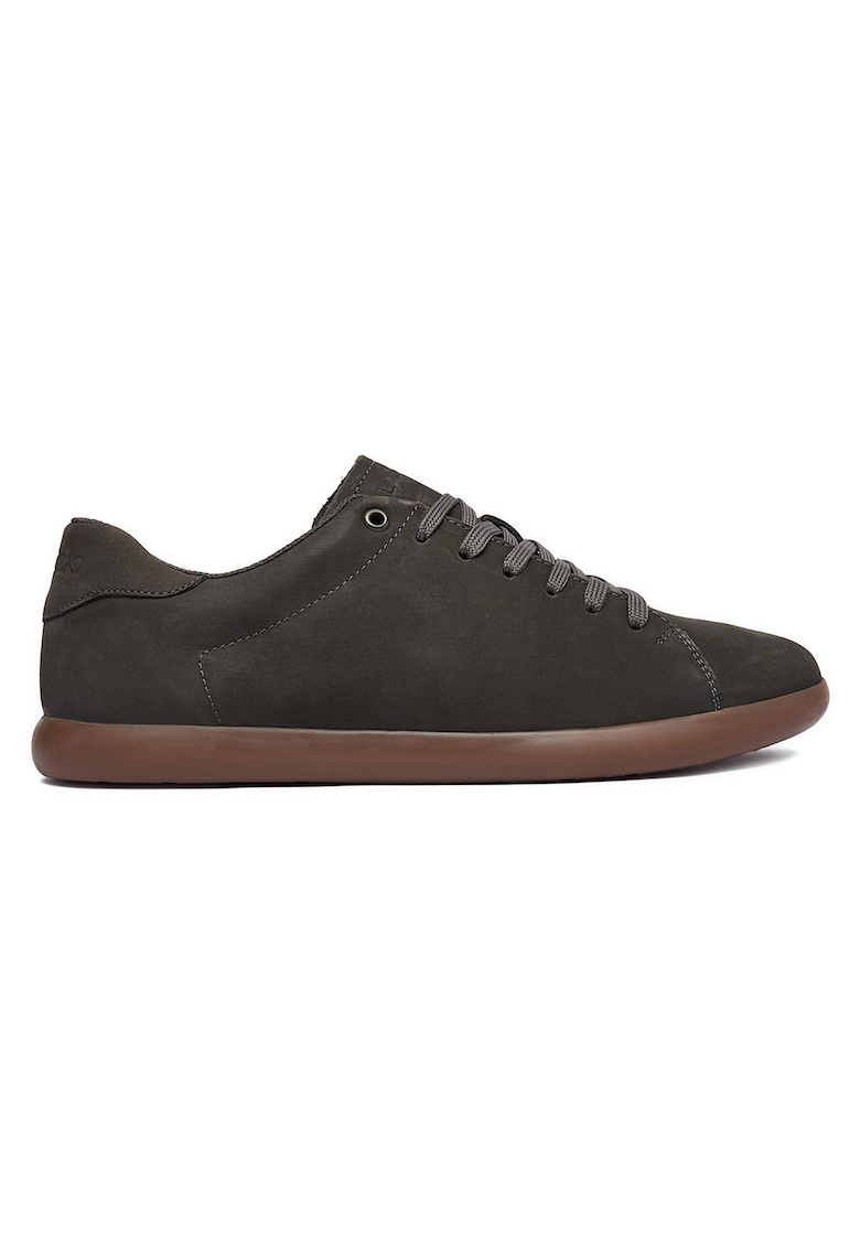 Tenisi barbati piele naturala - verde - varf rotund -