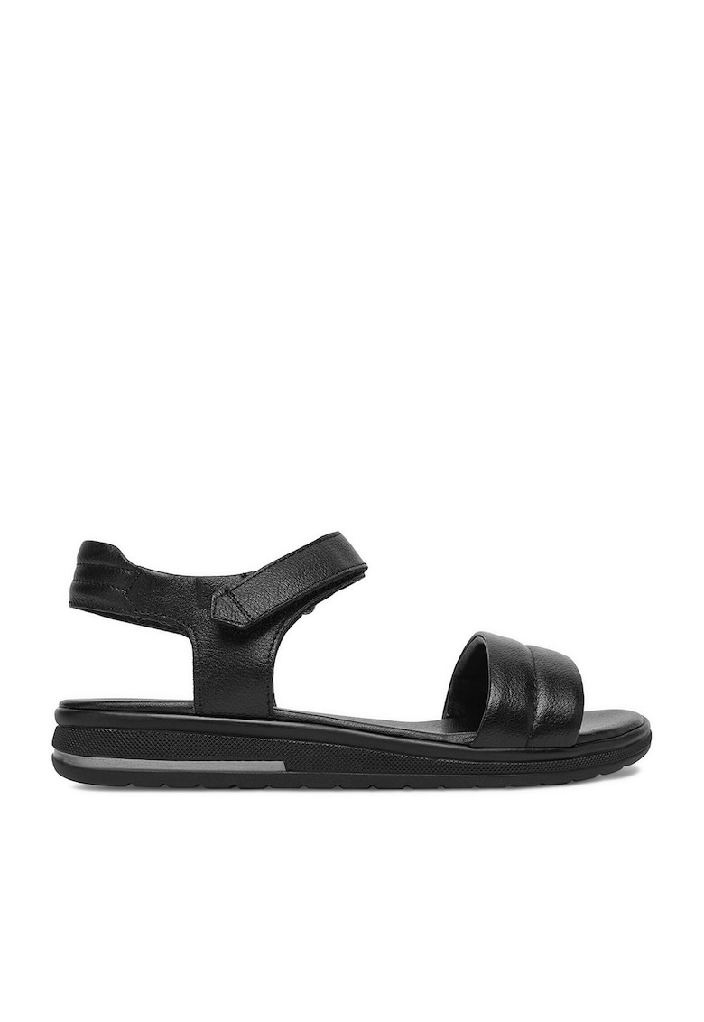 Sandale dama piele naturala - negru - sistem inchidere Velcro