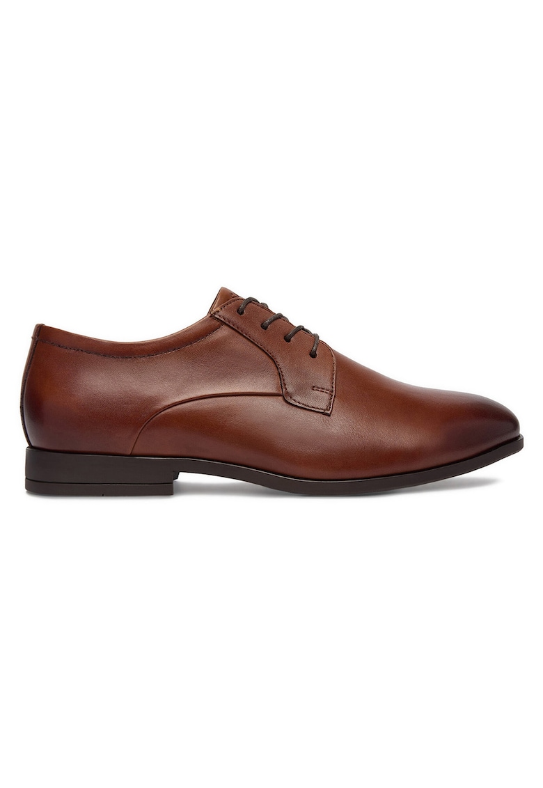 Pantofi barbati - piele naturala - maro varf rotund